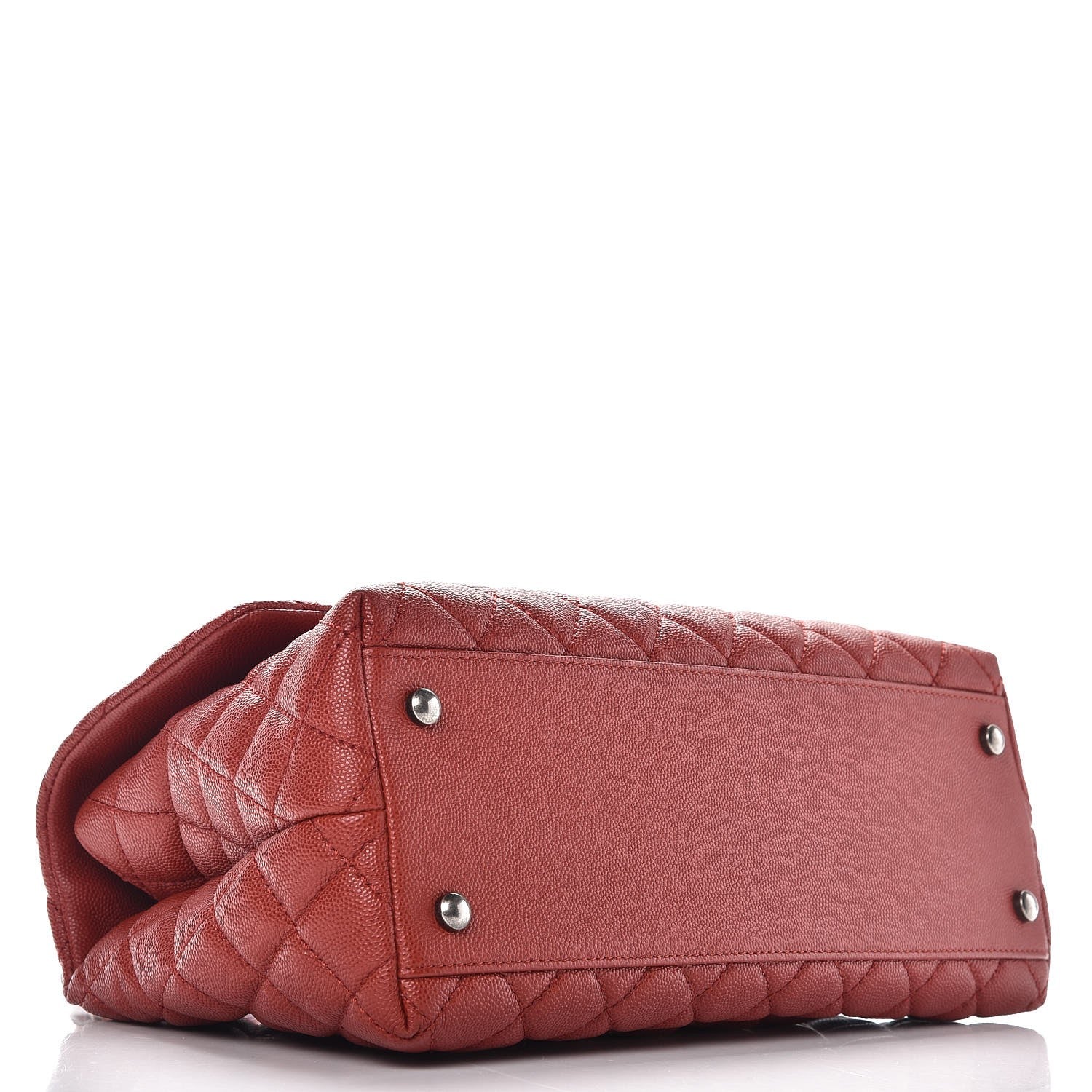 Chanel Caviar Quilted Small Coco Handle Flap Dark Red 5 of 11
