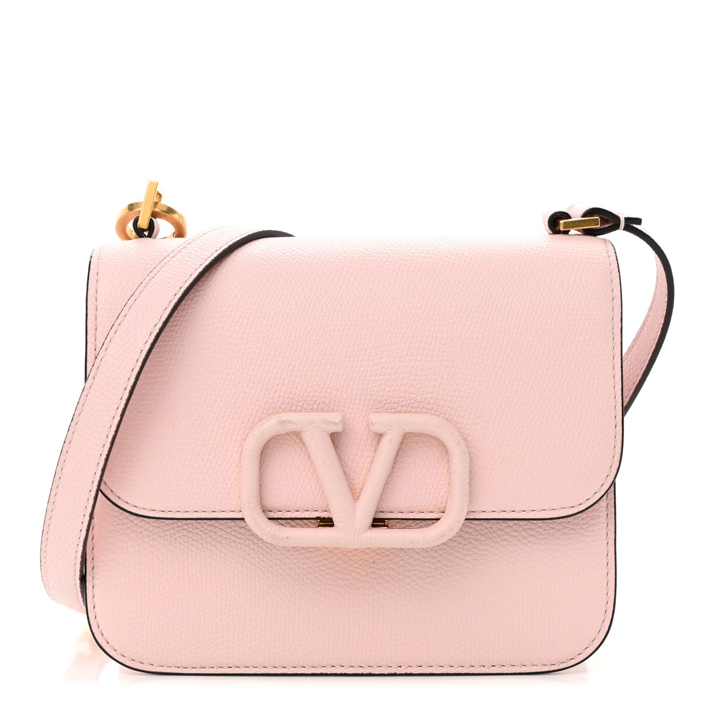 Grainy Calfskin Small VSling Shoulder Bag Water Rose