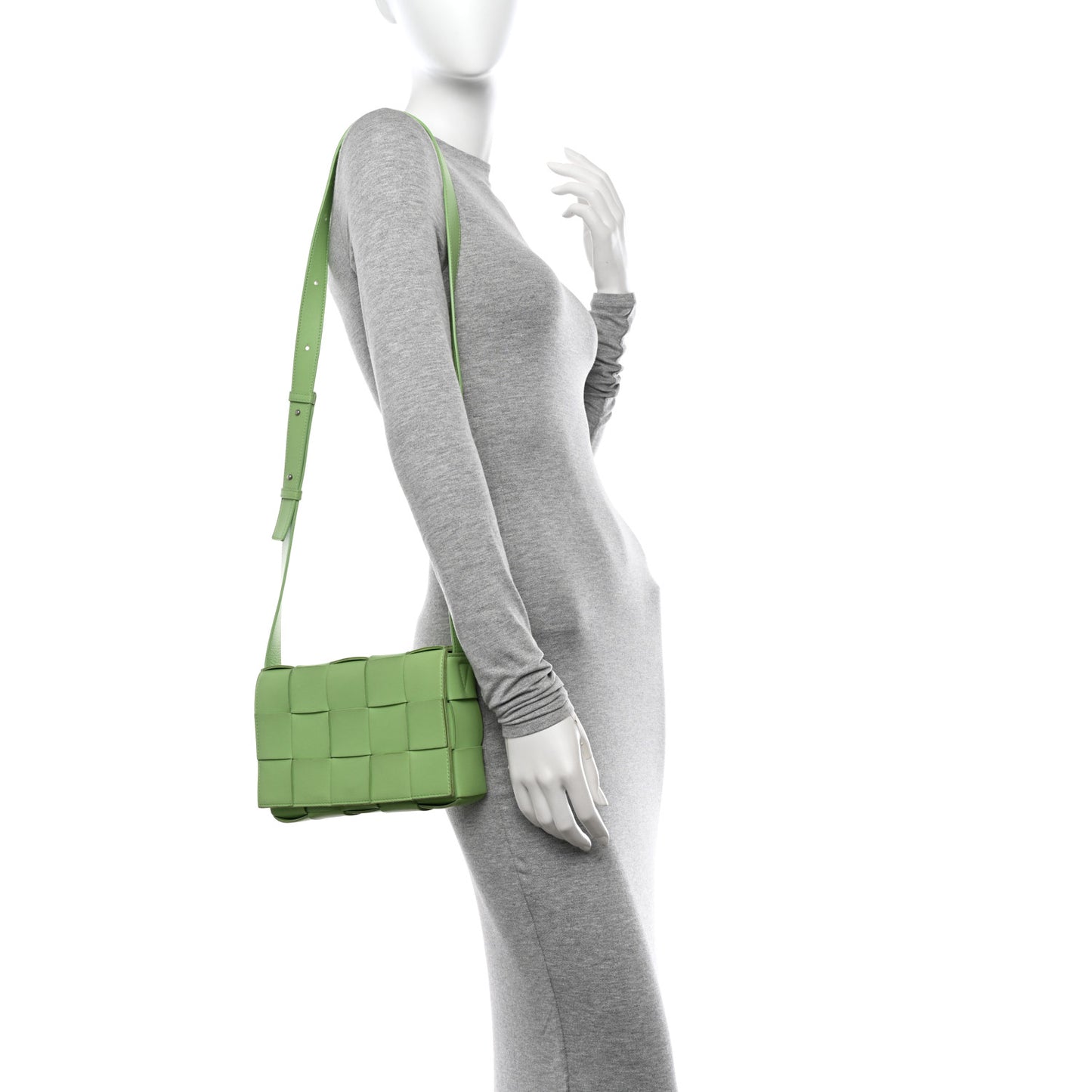 Lambskin Maxi Intrecciato Cassette Crossbody Bag Pistachio