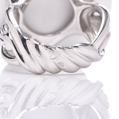 Chanel 18K White Gold Ceramic Camellia Ring 55 7.5 5 of 8