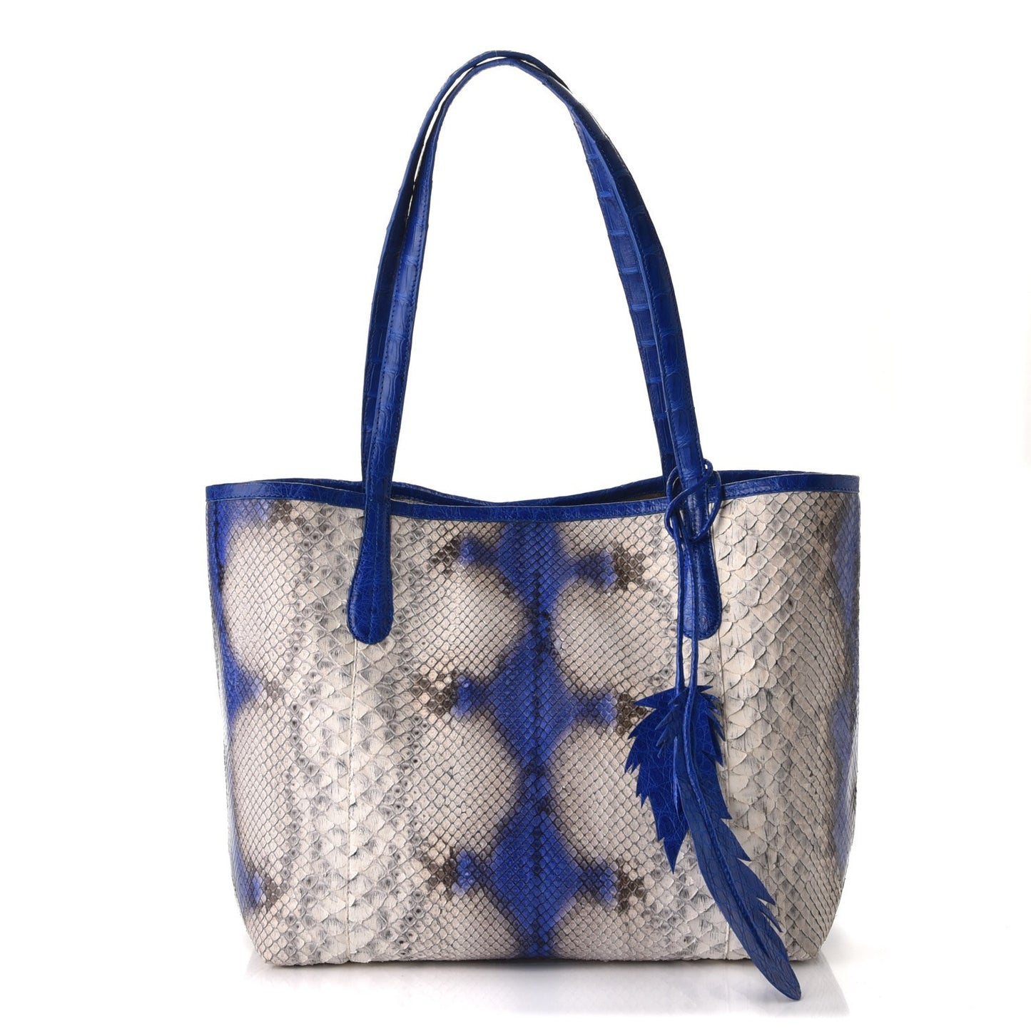 Python Crocodile Small Erica Shopper Tote Cobalt