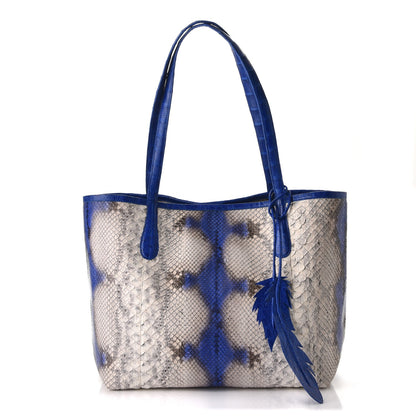 Nancy Gonzalez Python Crocodile Small Erica Shopper Tote Cobalt 1 of 16