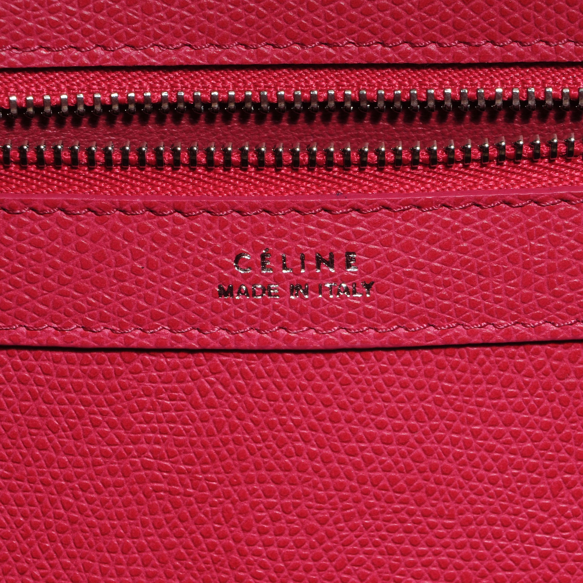Celine Grained Calfskin Small Horizontal Cabas Phantom Fuchsia 6 of 8