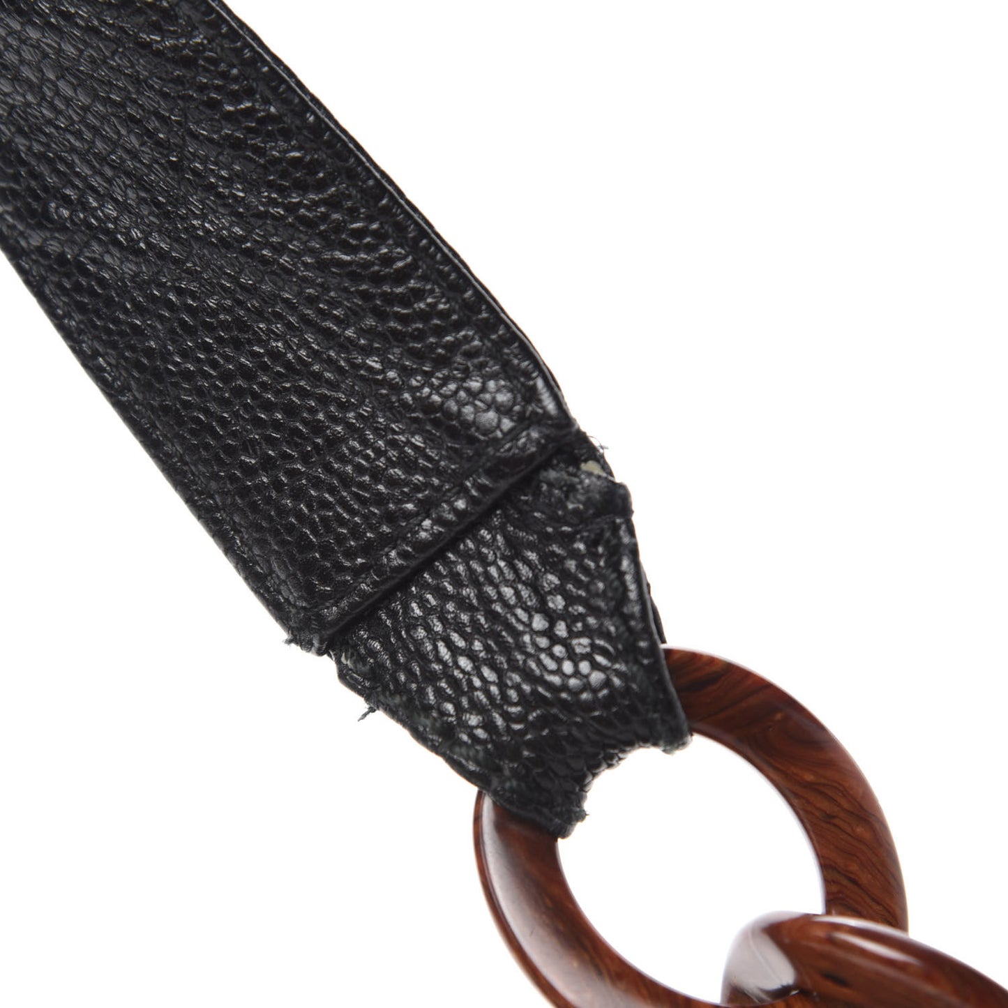 Caviar CC Wood Chain Hobo Black