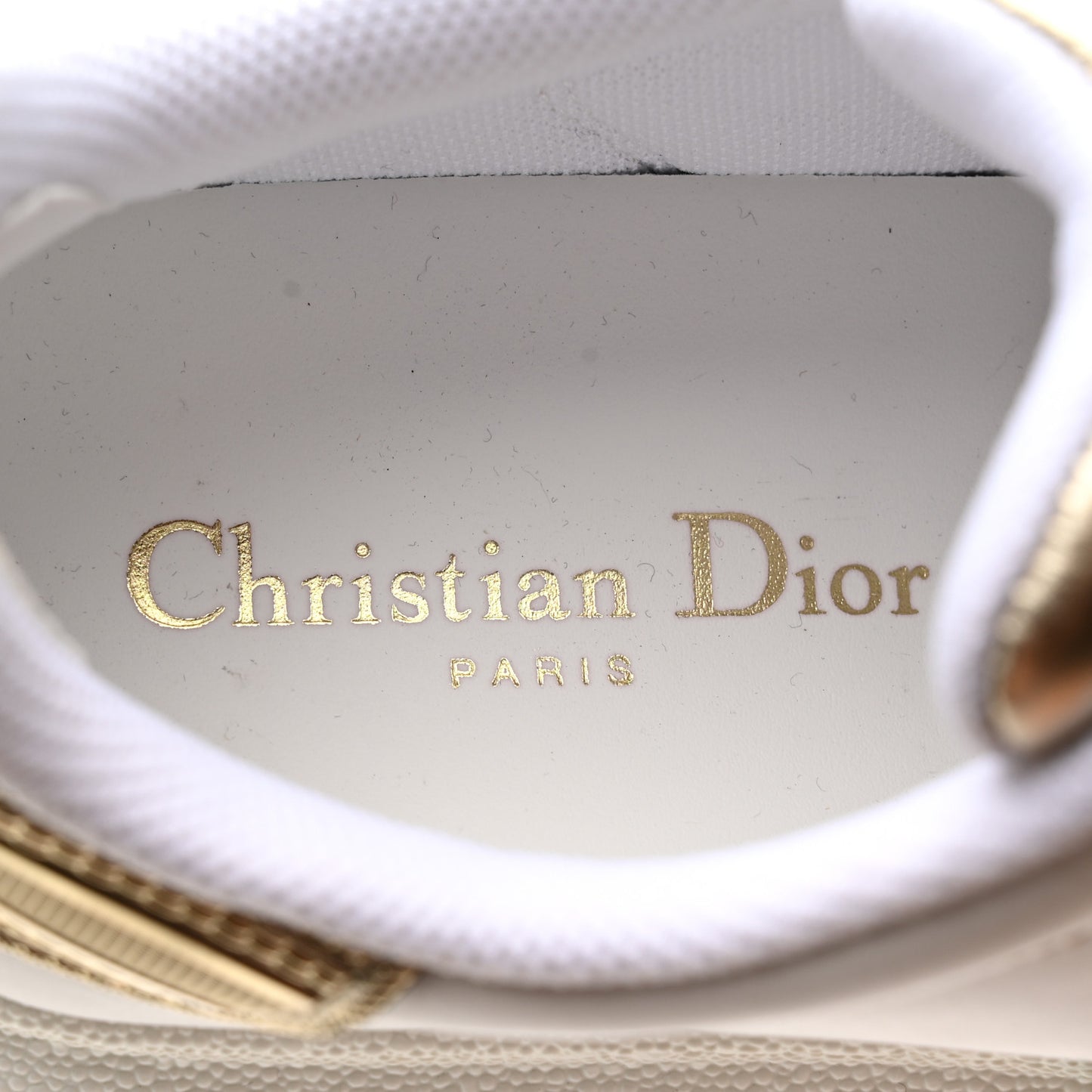 Laminated Calfskin Dior-ID Platform Sneakers 37.5 Off White Gold