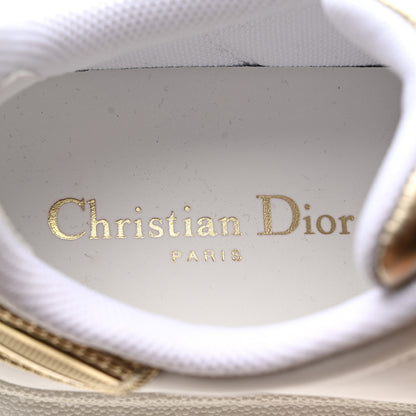 Christian Dior Laminated Calfskin Dior-ID Platform Sneakers 37.5 Off White Gold 7 of 9