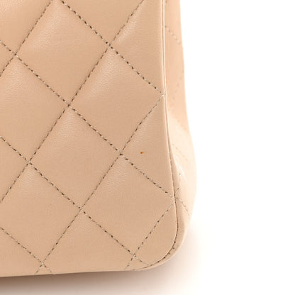 Chanel Lambskin Quilted Medium Double Flap Beige 14 of 15