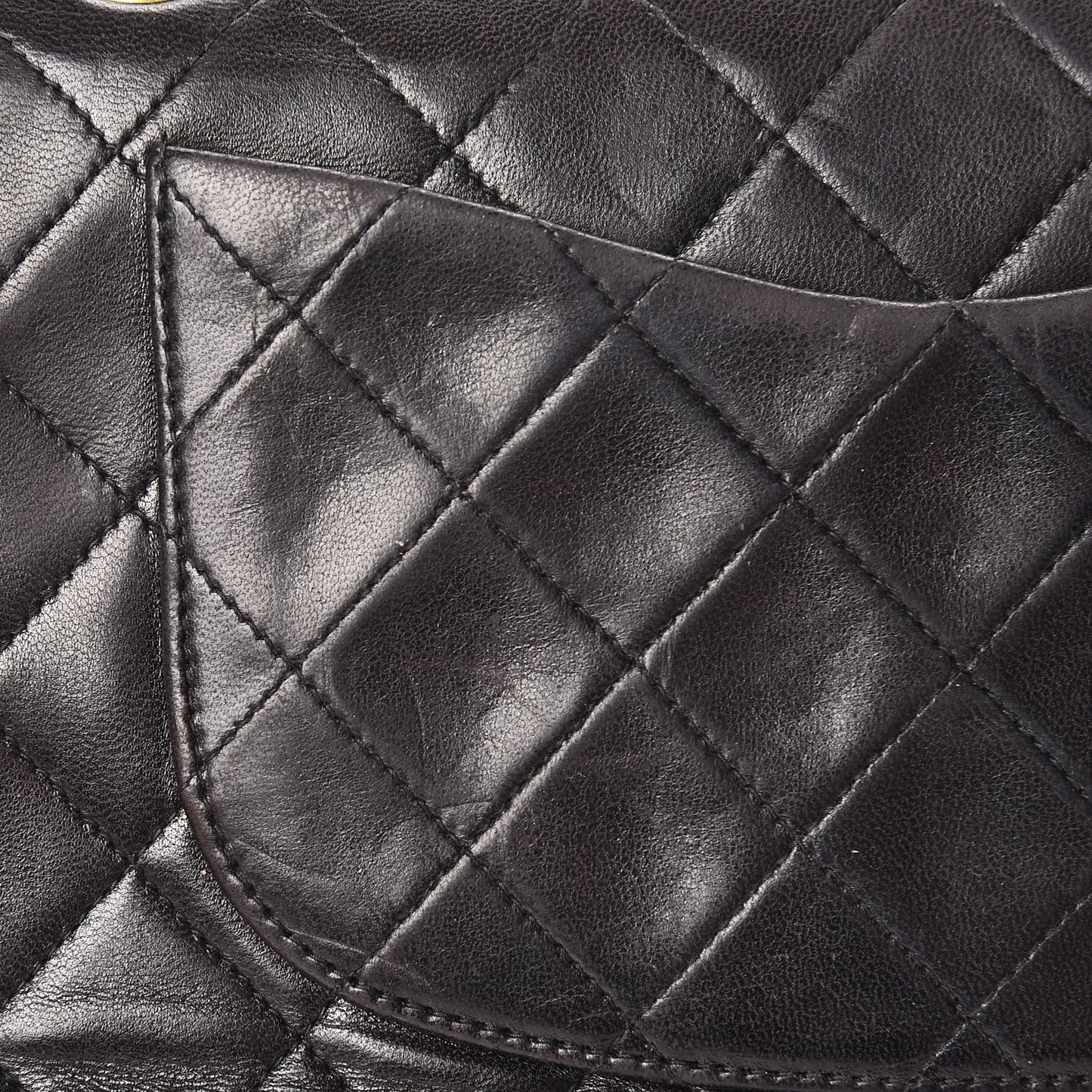 Lambskin Quilted Small Double Flap Black