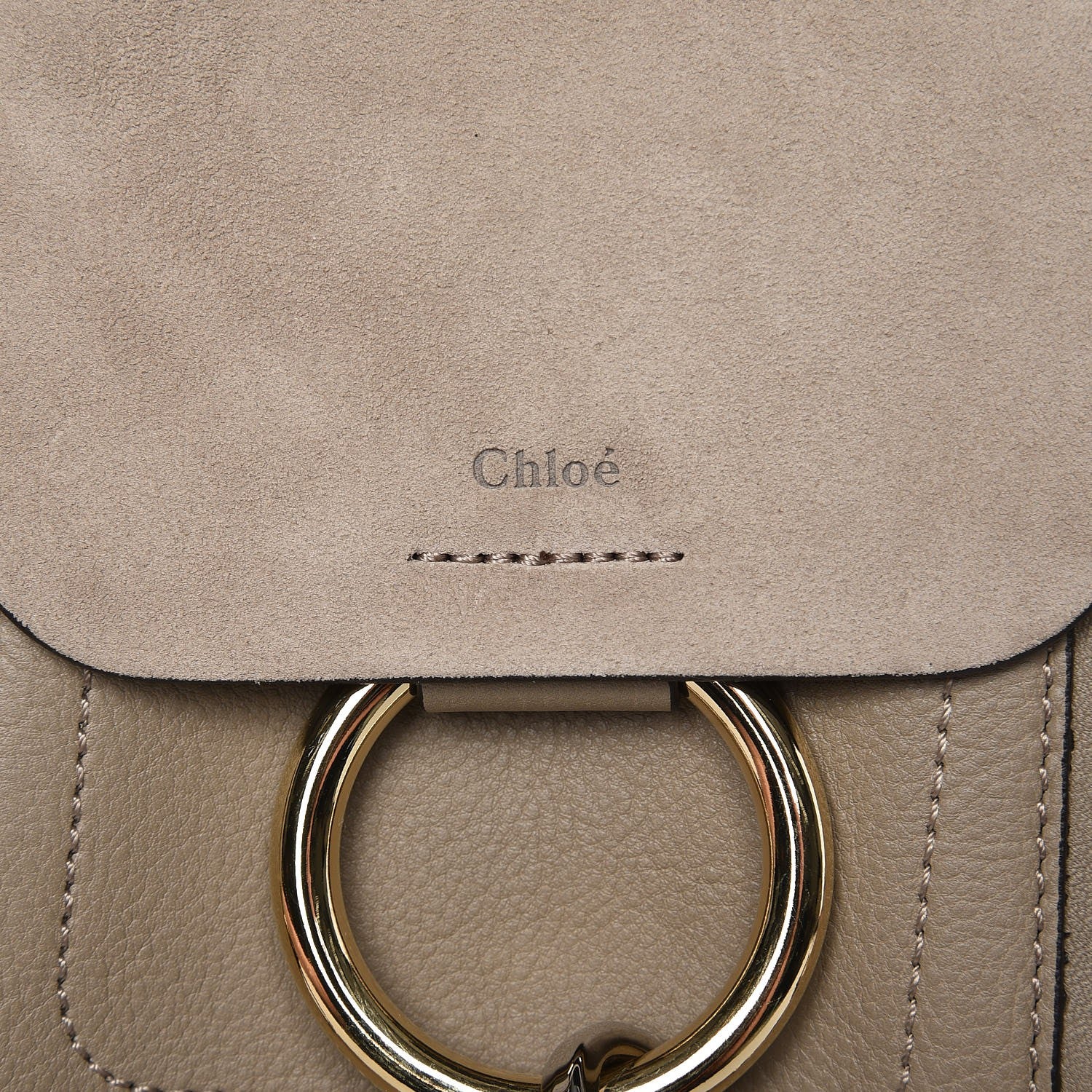 Chloe Suede Calfskin Mini Faye Backpack Motty Grey 6 of 7