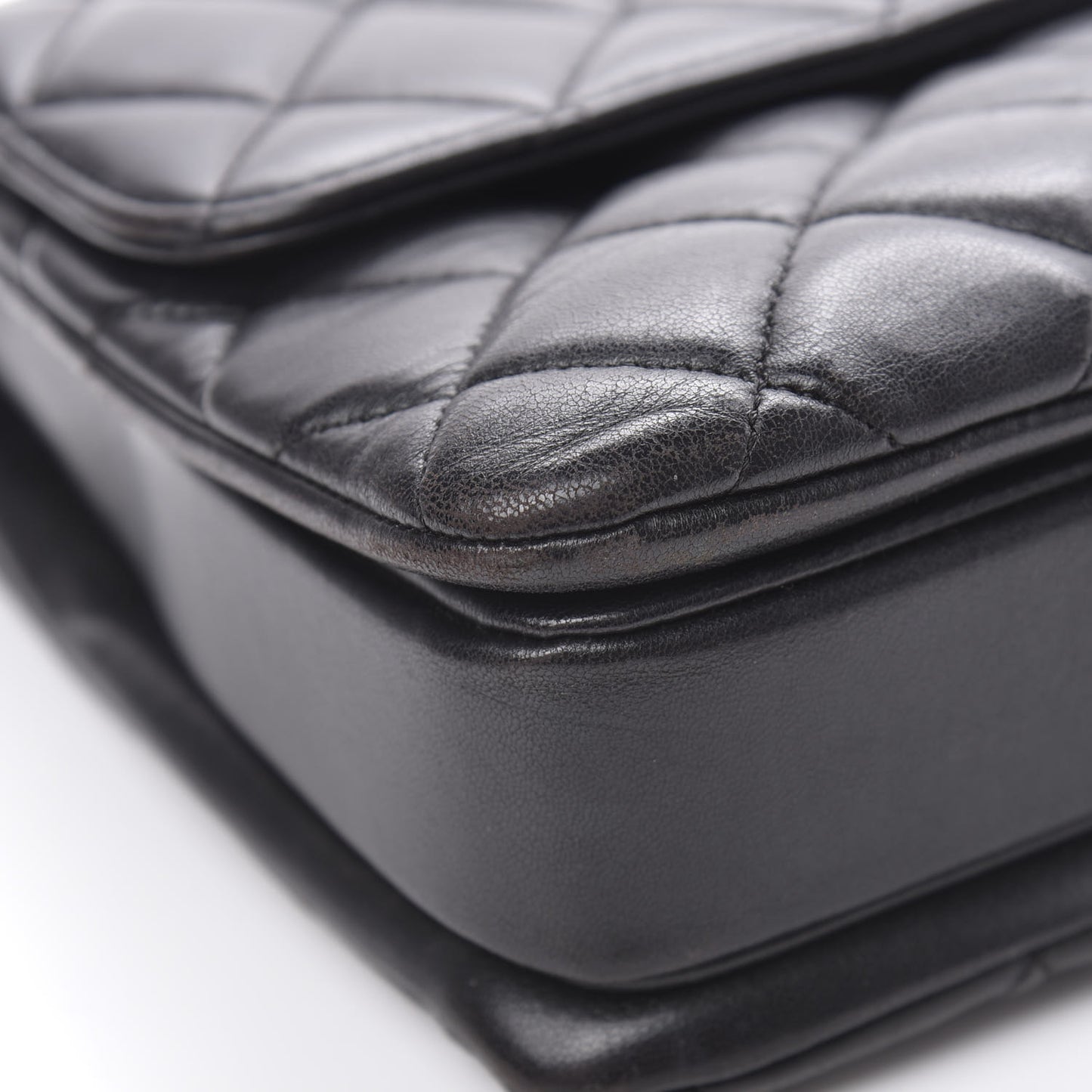 Lambskin Quilted Medium Trendy CC Flap Dual Handle Bag Black