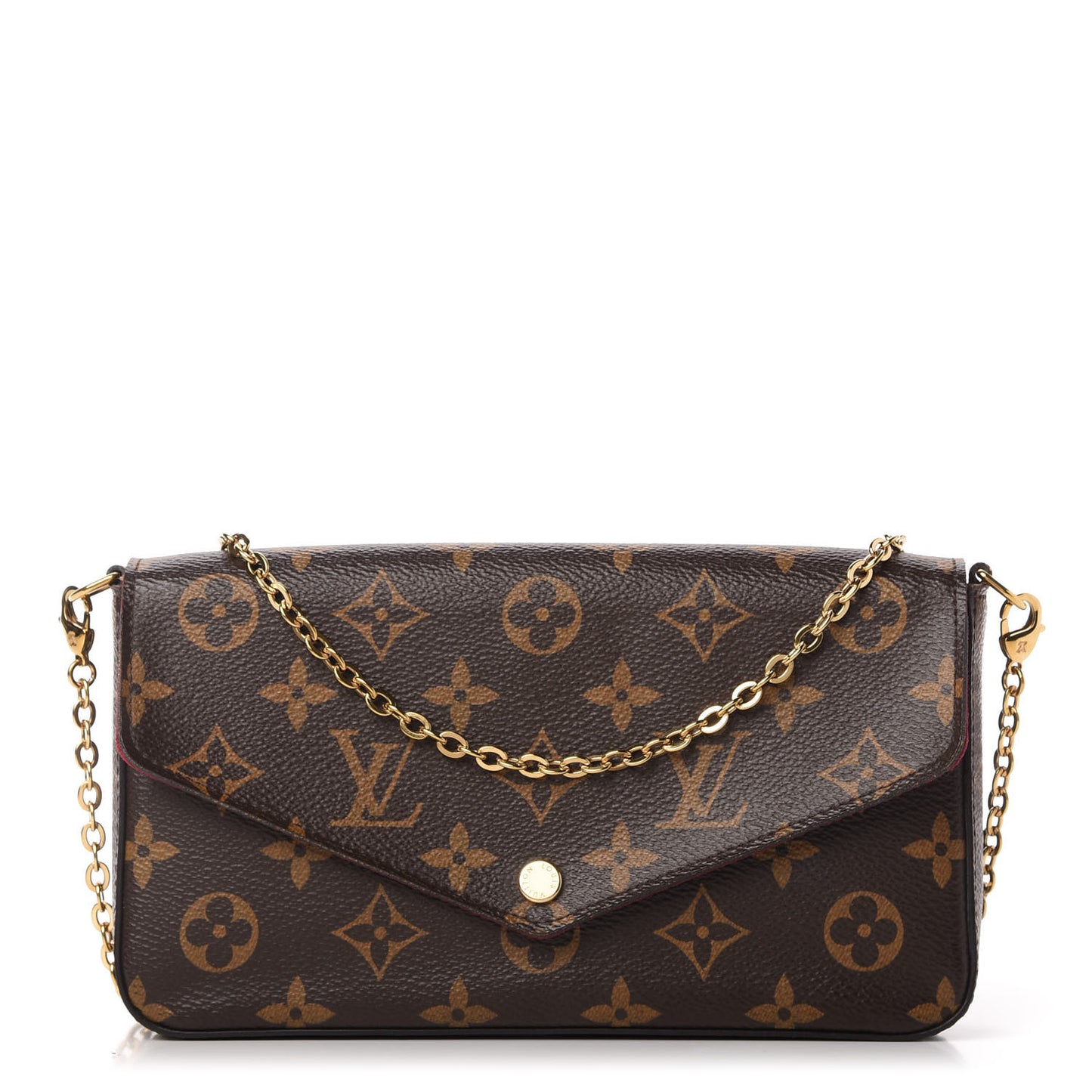 Monogram Pochette Felicie Chain Wallet Fuchsia