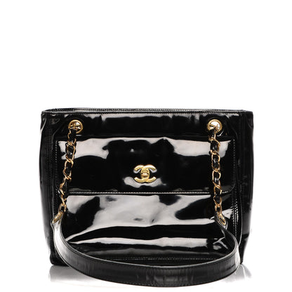 Chanel Patent CC Shoulder Bag Black 1 of 8