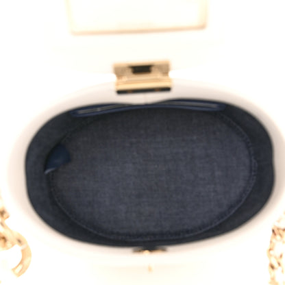 Chanel Lambskin Resin Elegant Chain Vanity Case White 6 of 11