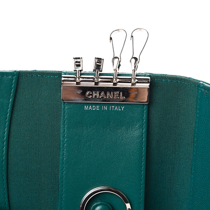 Chanel Metallic Caviar Quilted 6 Key Holder Green 6 of 9