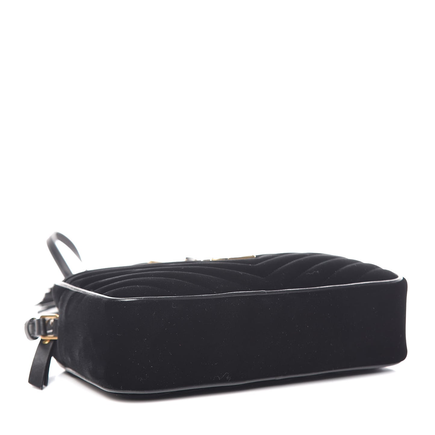 Velvet Matelasse Monogram Lou Camera Bag Black