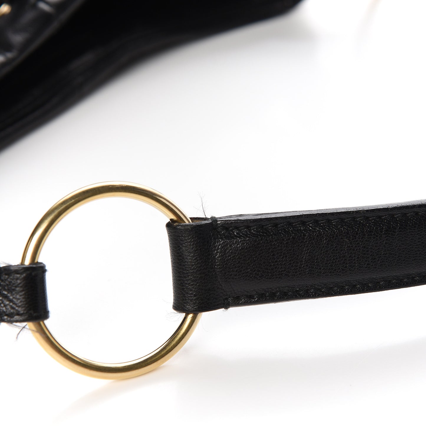 Calfskin Saharienne Shoulder Bag Black
