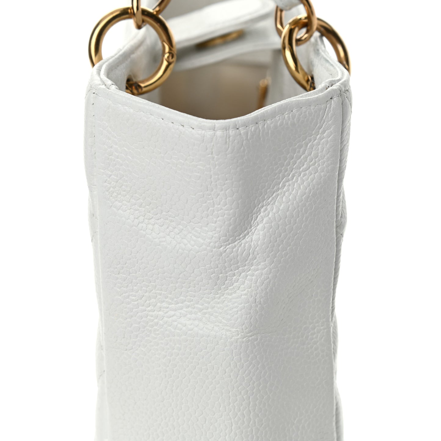 Caviar Petit Shopping Tote PST White