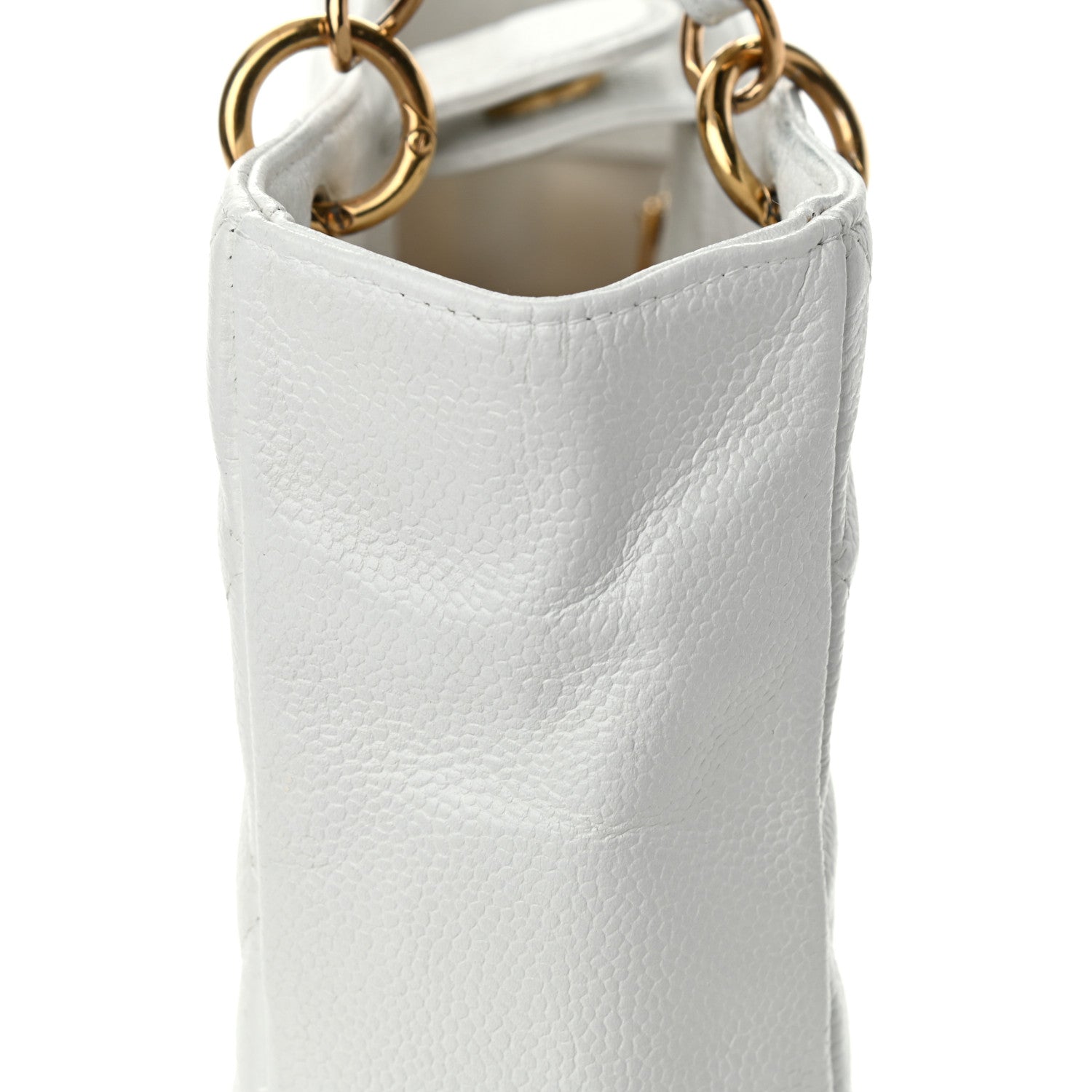 Chanel Caviar Petit Shopping Tote PST White 14 of 15