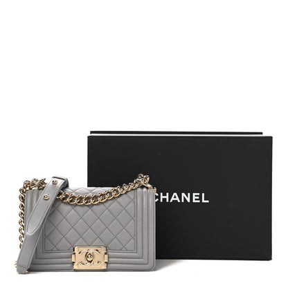 Chanel Calfskin Quilted Small Boy Flap Grey 11 of 11