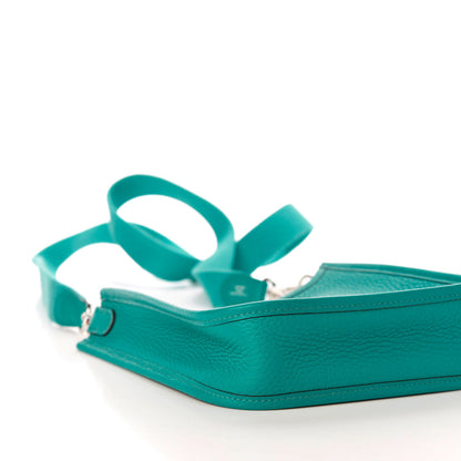 Hermes Taurillon Clemence Evelyne TPM Bleu Paon 6 of 11