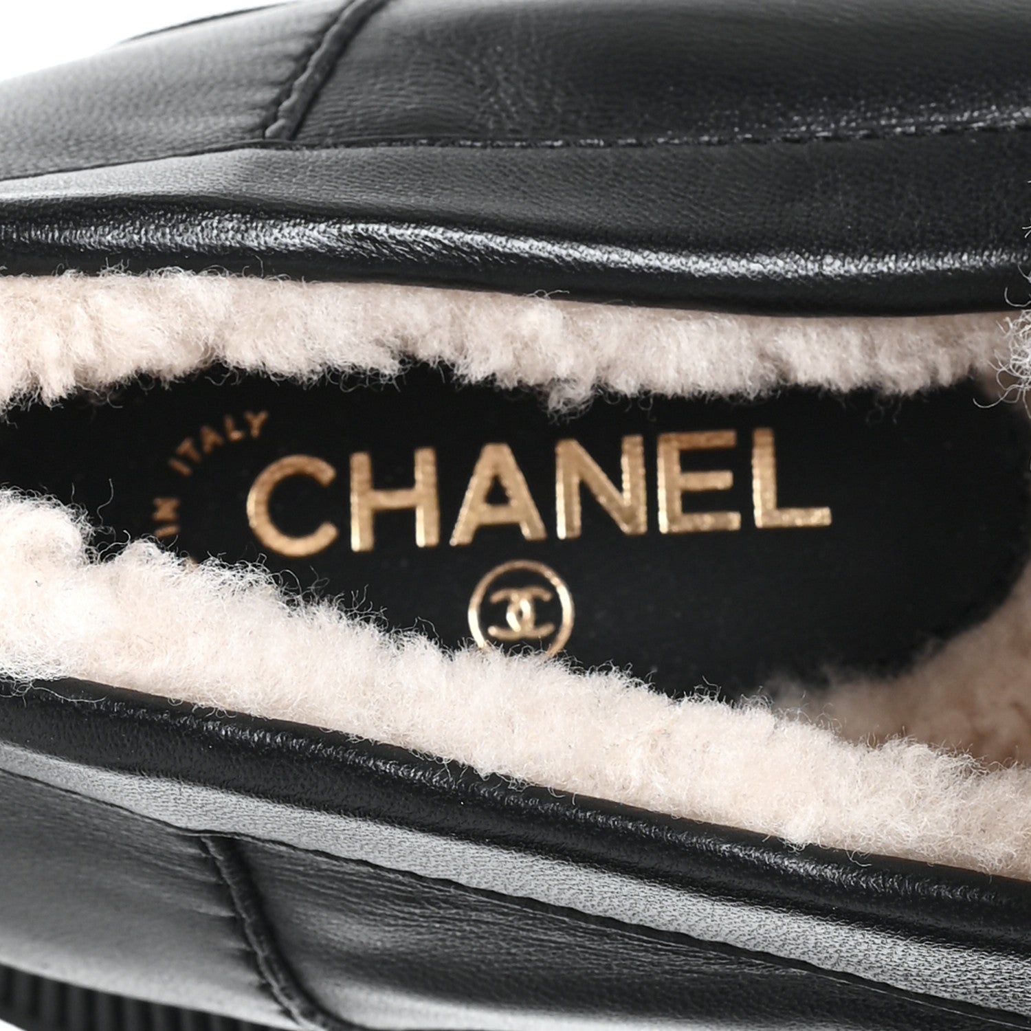 Chanel Lambskin Shearling Quilted CC Turnlock Loafers 39 Black 8 of 8