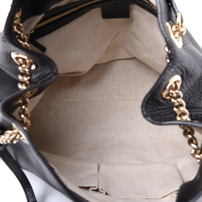Gucci Pebbled Calfskin Medium Soho Chain Shoulder Bag Black 4 of 11
