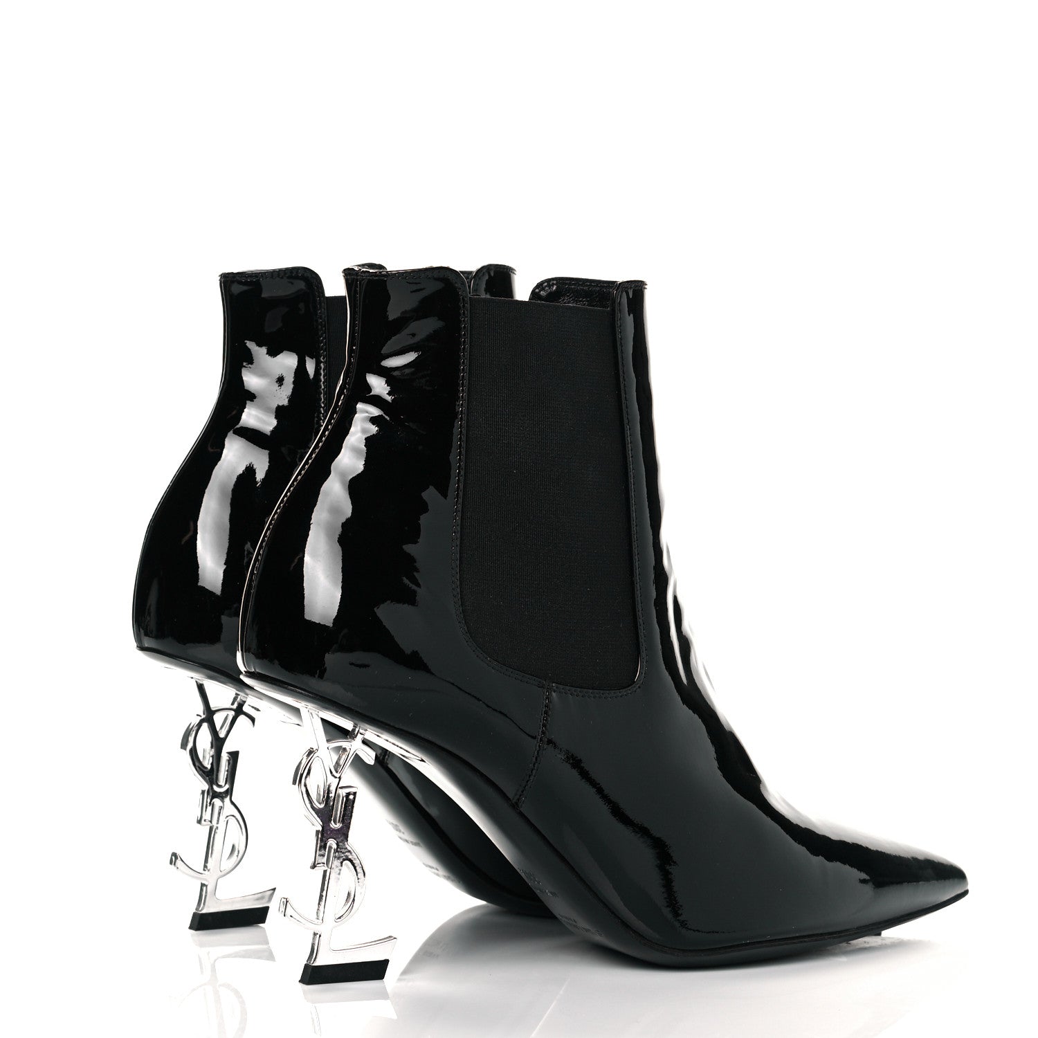 Saint Laurent Patent Opyum Booties 38.5 Black 4 of 8