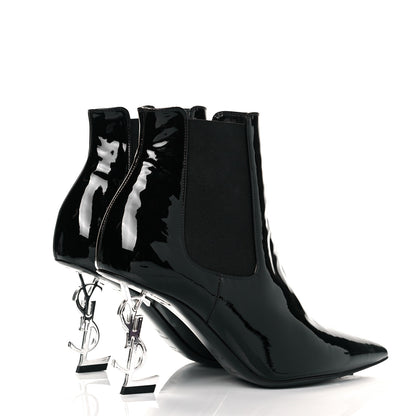Saint Laurent Patent Opyum Booties 38.5 Black 4 of 8