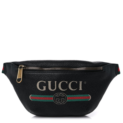 Gucci Grained Calfskin Small Logo Belt Bag Black 1 of 9