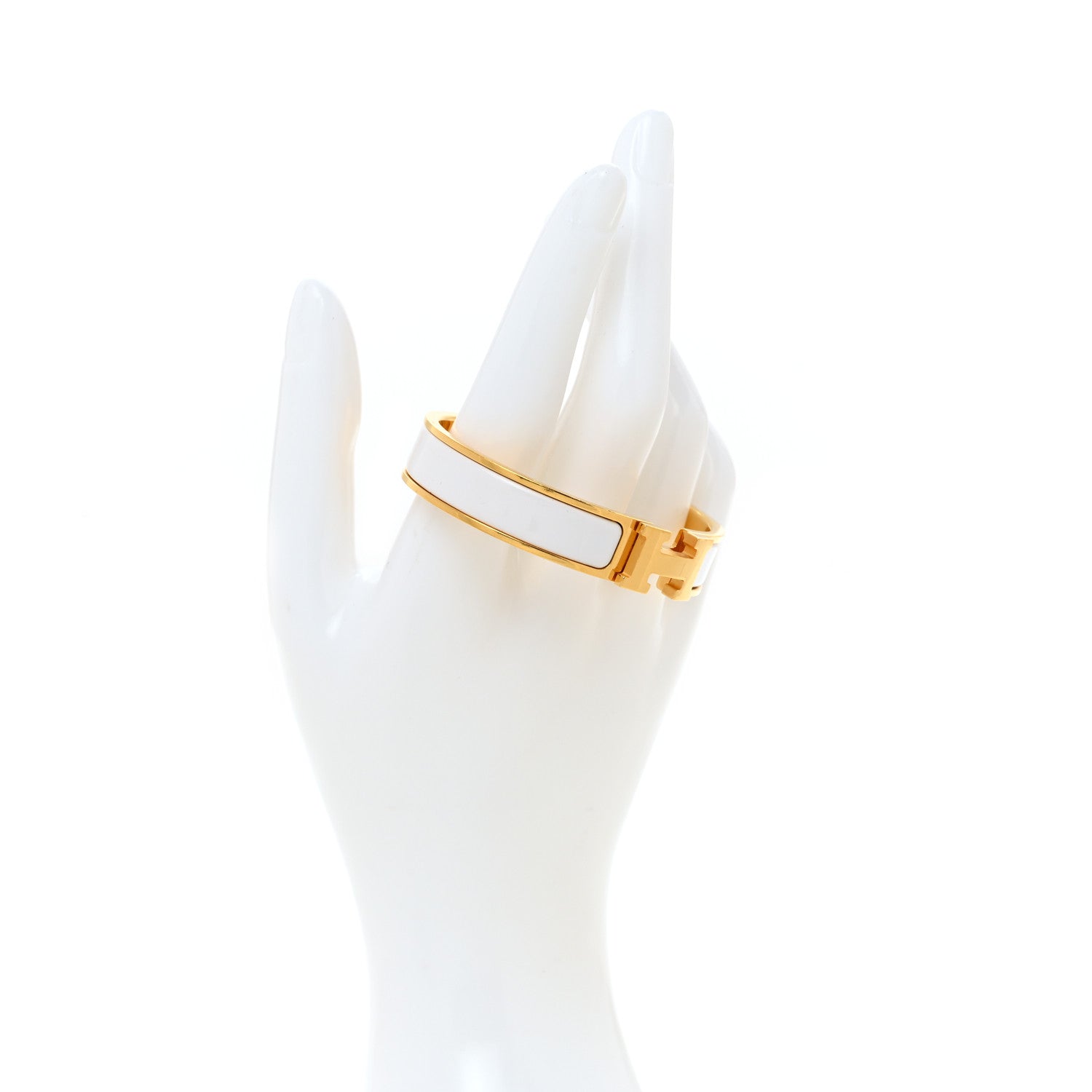 Hermes Enamel Narrow Clic Clac H Bracelet PM White 2 of 4