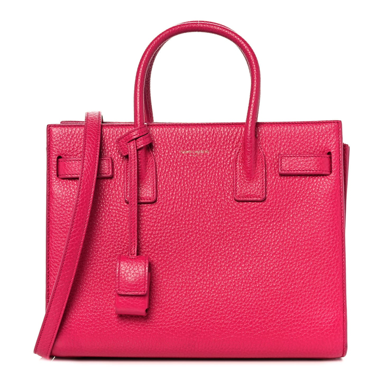 Grained Calfskin Baby Sac De Jour Lipstick Fuchsia