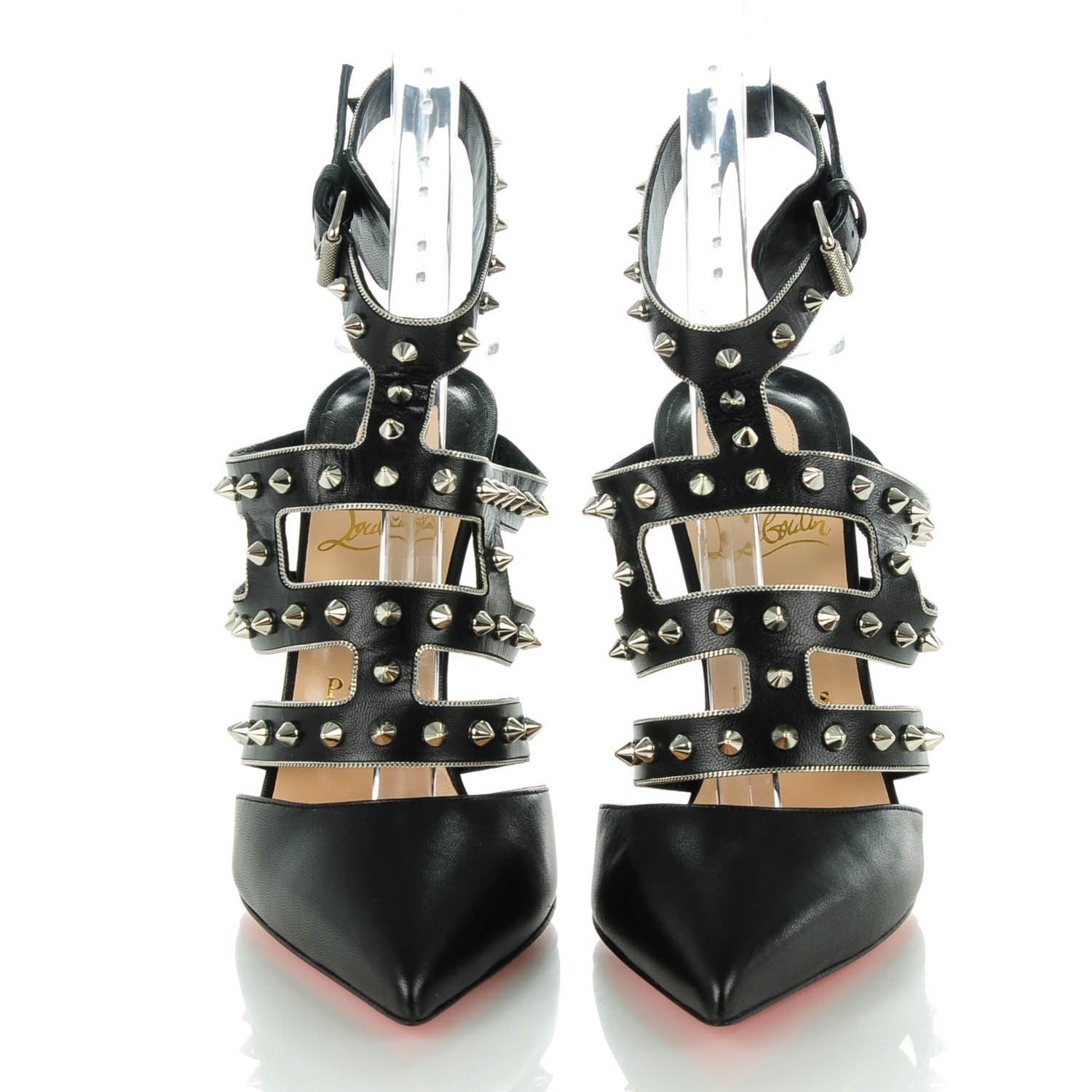 Christian Louboutin Kid Tchicaboum 100 Pumps 37 Black Silver 2 of 5
