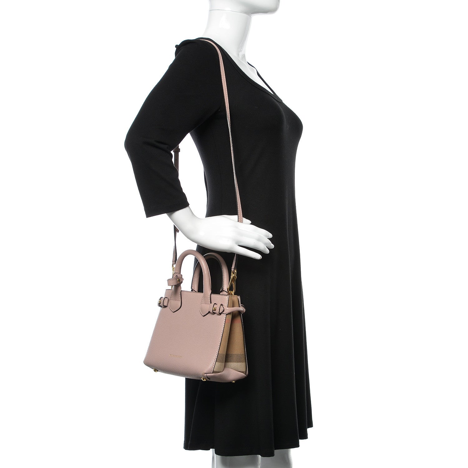 Burberry Grainy Calfskin House Check Baby Banner Tote Pale Orchid 2 of 14