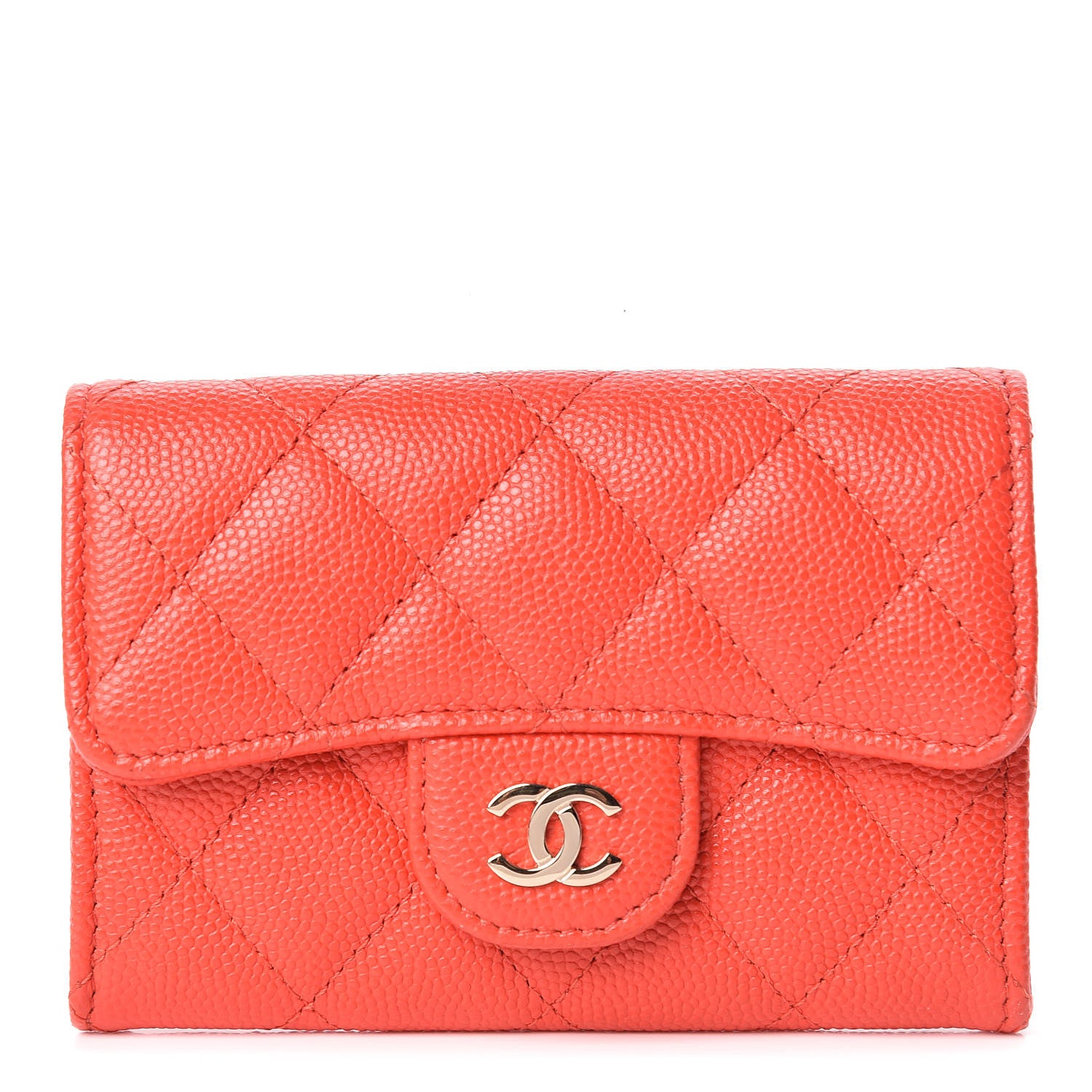 Chanel Caviar Quilted Flap Card Holder Red 1 of 9