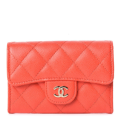 Chanel Caviar Quilted Flap Card Holder Red 1 of 9