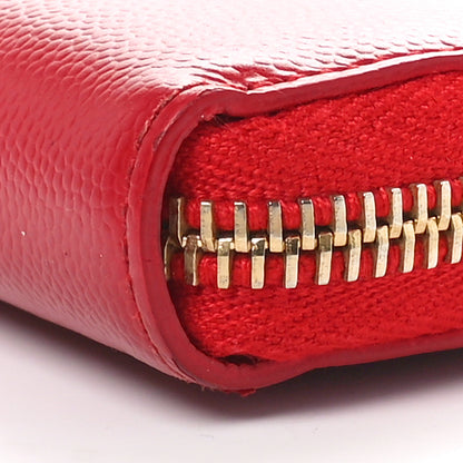 Saint Laurent Grain De Poudre Matelasse Chevron Monogram Zip Around Wallet Red 9 of 10