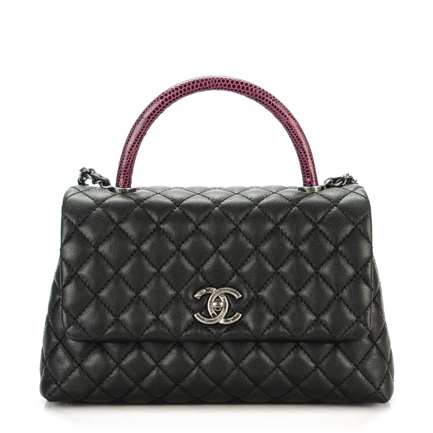 Chanel Caviar Lizard Quilted Small Coco Handle Flap Black 1 of 7