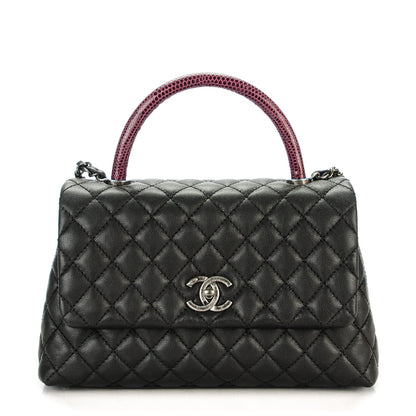 Chanel Caviar Lizard Quilted Small Coco Handle Flap Black 1 of 7