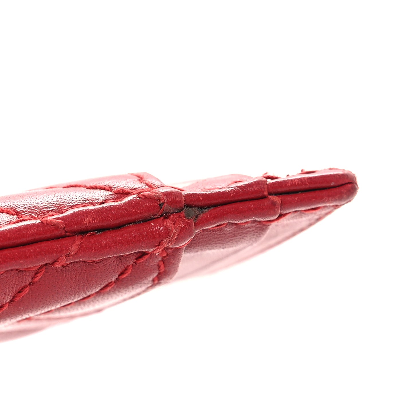Calfskin Matelasse GG Marmont Card Holder Hibiscus Red