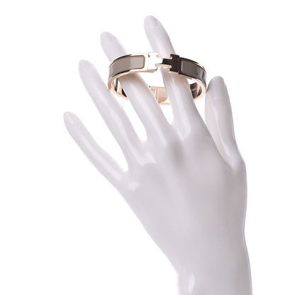 Hermes Enamel Clic Clac H Narrow Bracelet PM Marron Glace 2 of 6