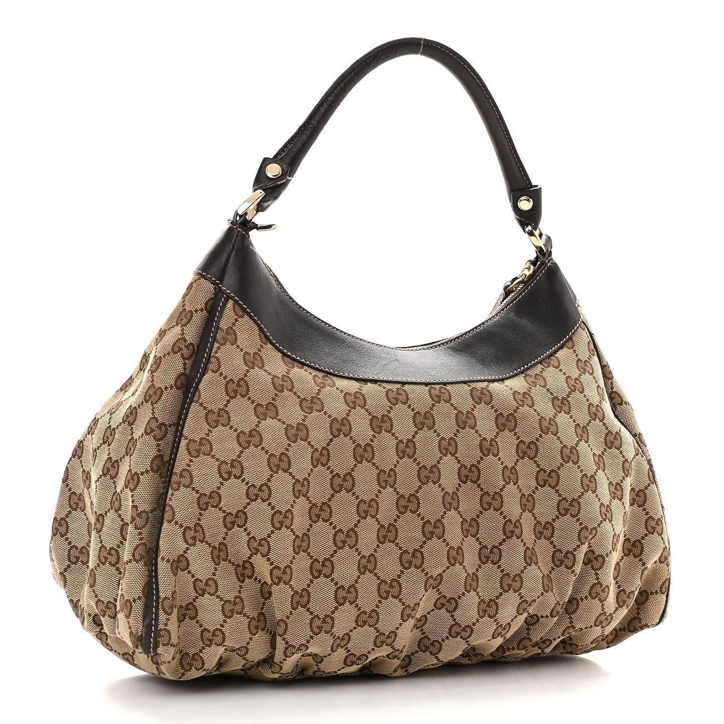 Monogram Large D Gold Hobo Dark Brown