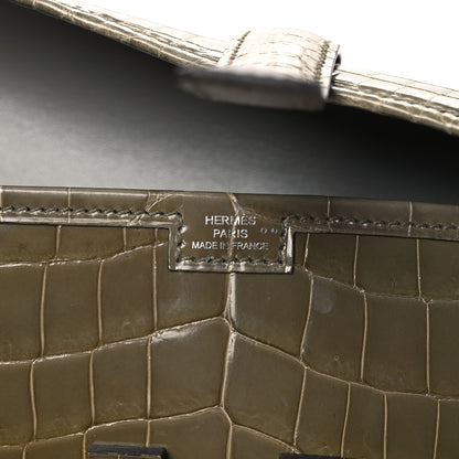 Hermes Shiny Niloticus Crocodile Jige Elan 29 Clutch Gris Tourterelle 6 of 13