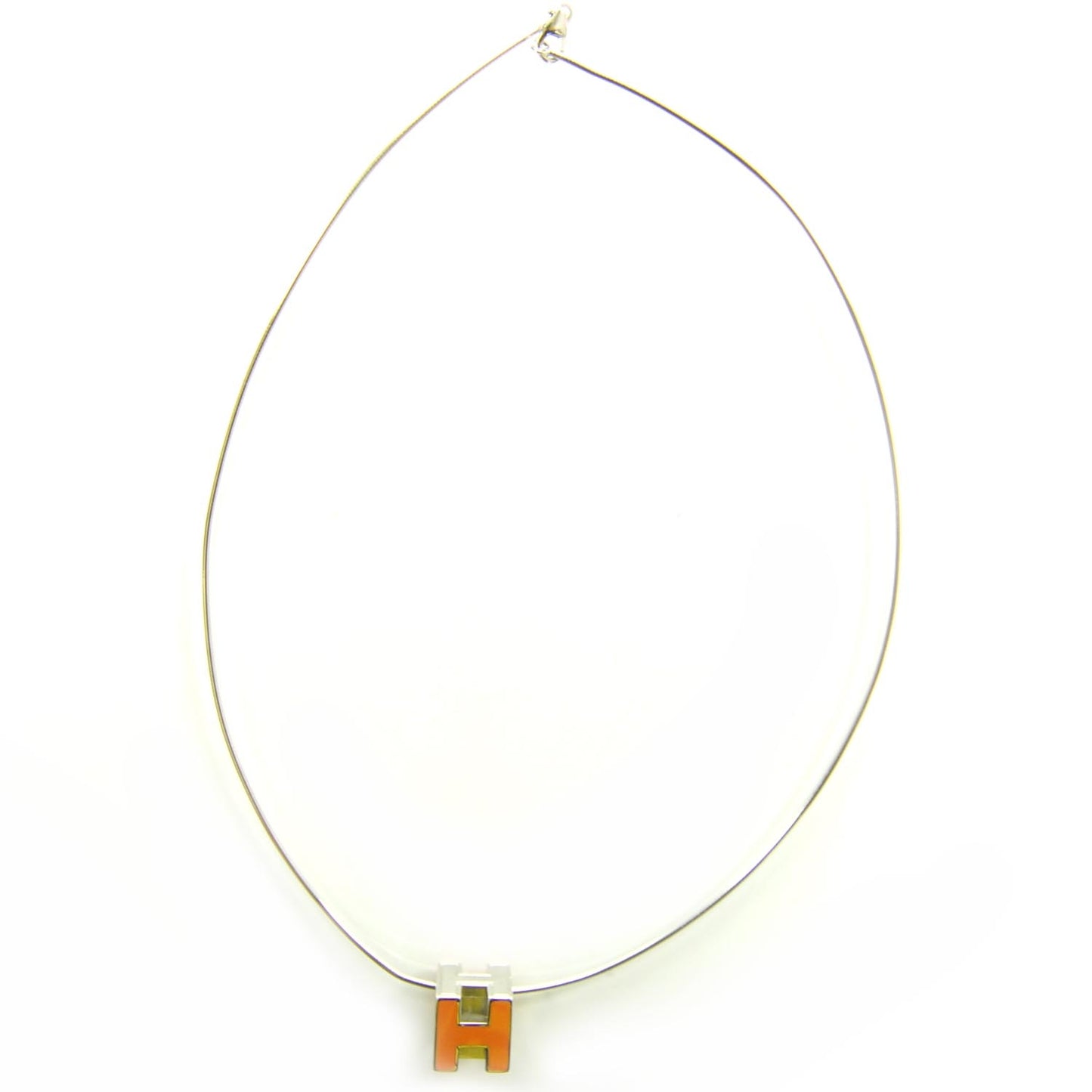 Cage d H Necklace Silver and Orange