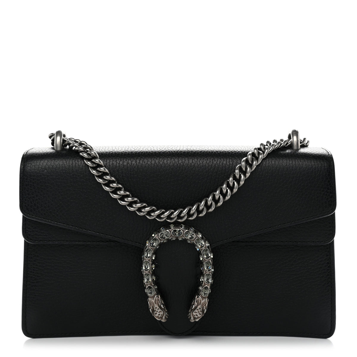 Pebbled Calfskin Small Dionysus Shoulder Bag Black