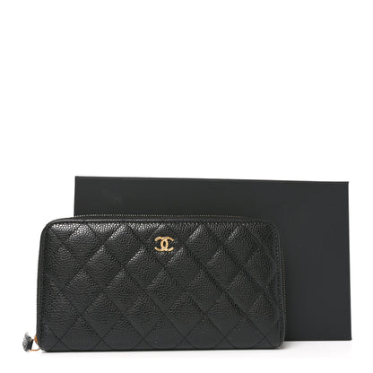 Chanel Caviar Quilted Large Gusset Zip Around Wallet Black 9 of 9