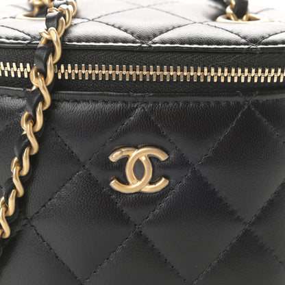 Chanel Lambskin Quilted Mini Pearl Crush Vanity Case With Chain Black 8 of 10