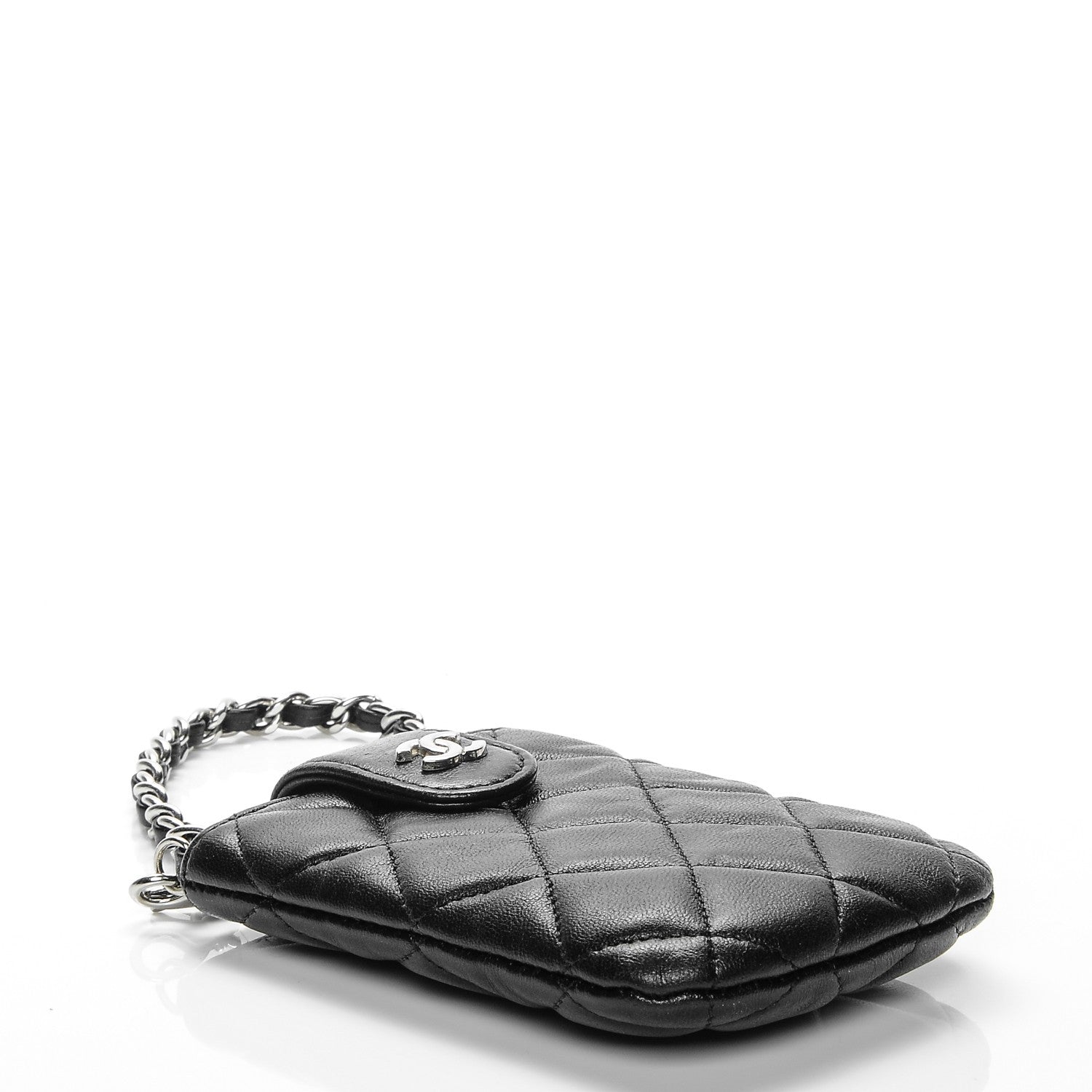 Chanel Lambskin Quilted Phone Case Black 4 of 5