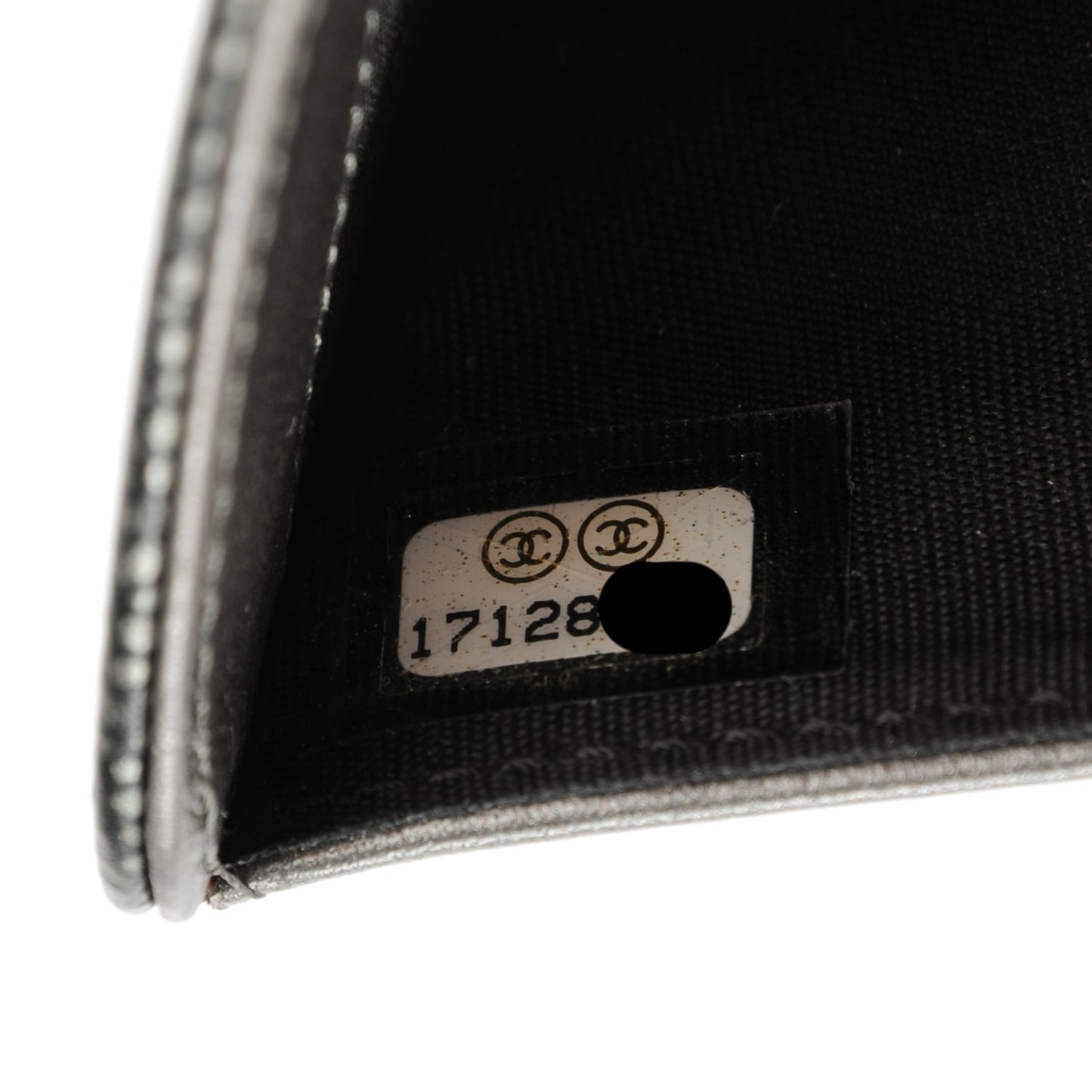 Metallic Caviar Timeless CC Zipped Pocket Wallet Dark Silver