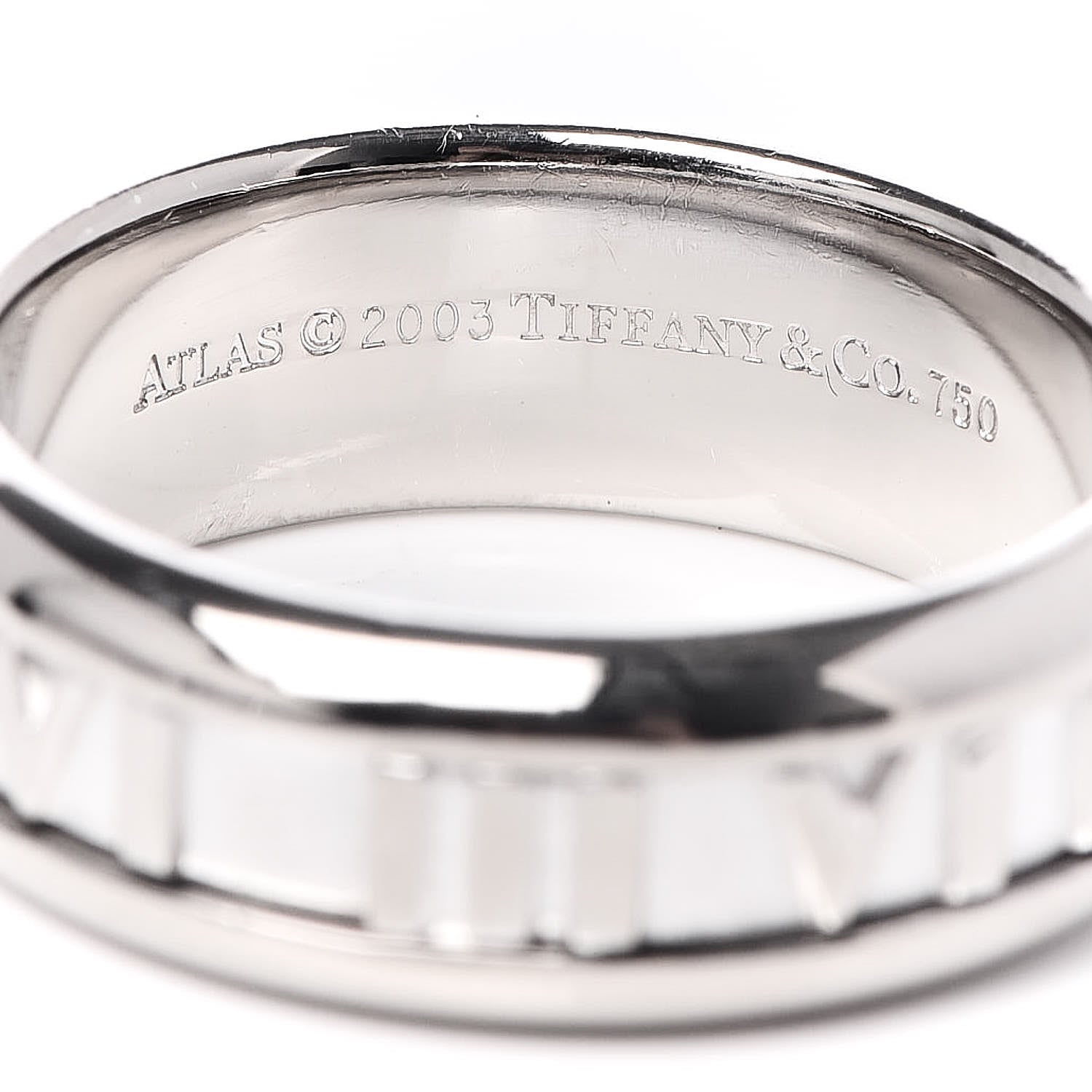 Tiffany 18K White Gold Atlas Ring 56 7.5 4 of 4