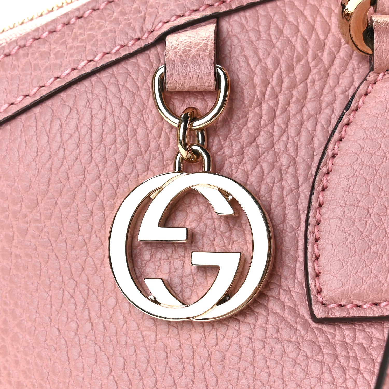 Gucci Dollar Calfskin GG Charm Dome Satchel Soft Pink 7 of 9